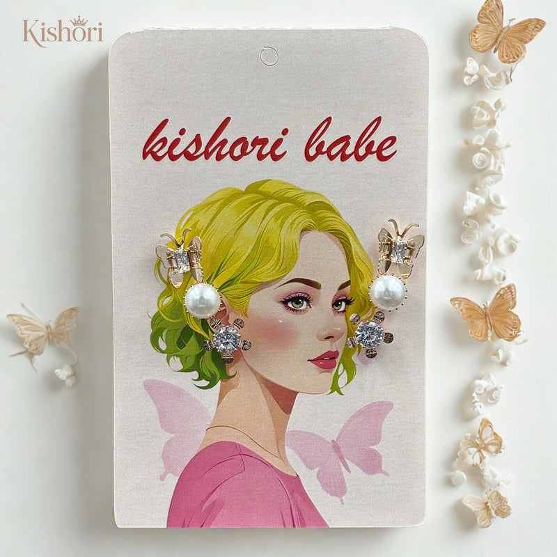 Kishori Pearl Butterfly Trio for women | Kishori anti-tarnish jewellery set