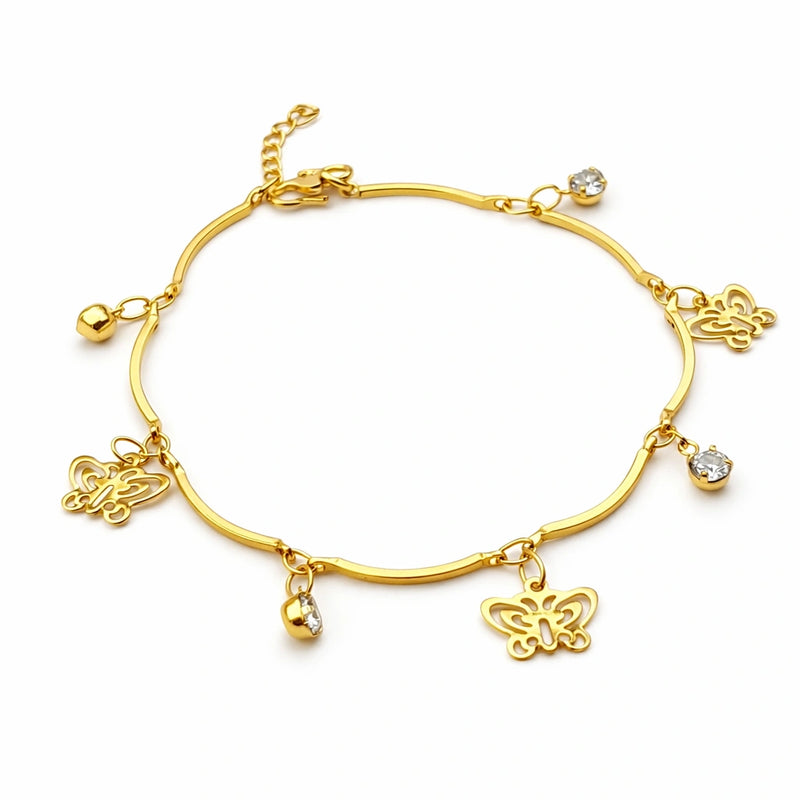 Golden Butterfly Charm Bracelet for women | Kishori anti-tarnish bracelet