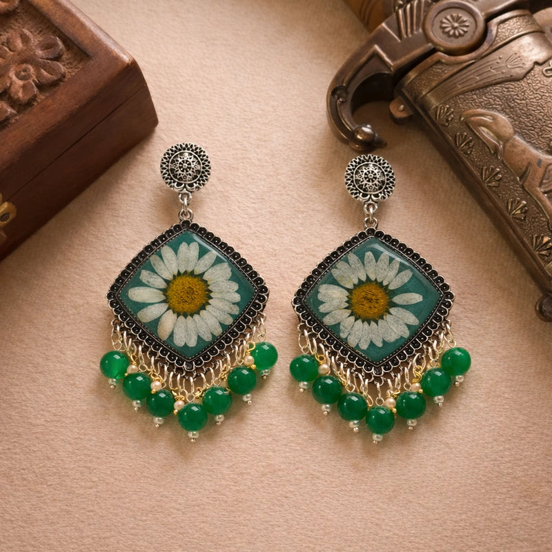 Sylva Bloom Square Jhumkas for women | Kishori anti-tarnish jhumka earrings