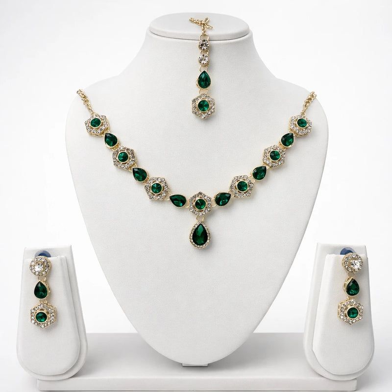 Green Kundan Necklace Set for women | Kishori anti-tarnish pendant/necklace