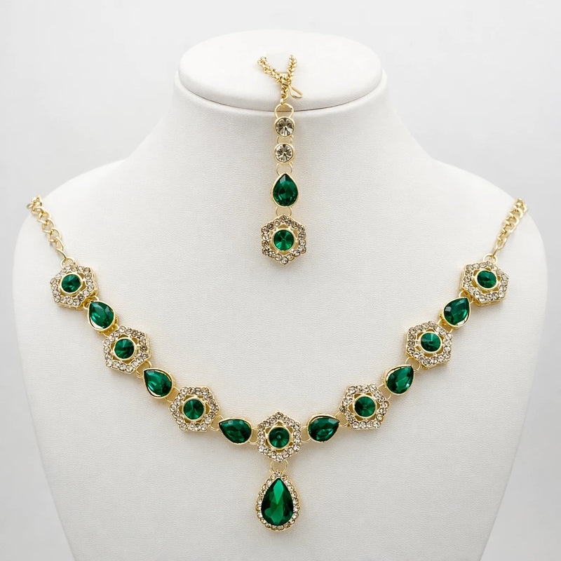 Green Kundan Necklace Set for women | Kishori anti-tarnish pendant/necklace