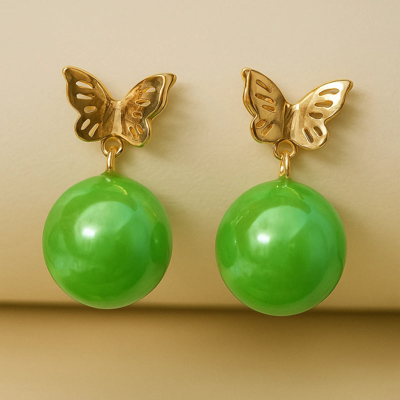 Mint Flutter Drops for women | Kishori anti-tarnish dangler earrings