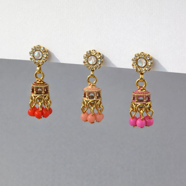 pretty Meenakari Jhumki trio