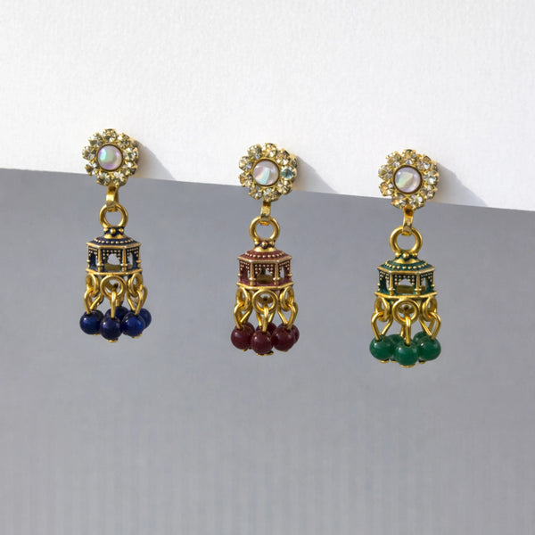 pretty Meenakari Jhumki trio