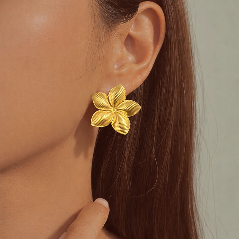 Golden Bloom Studs for women | Kishori anti-tarnish stud earrings