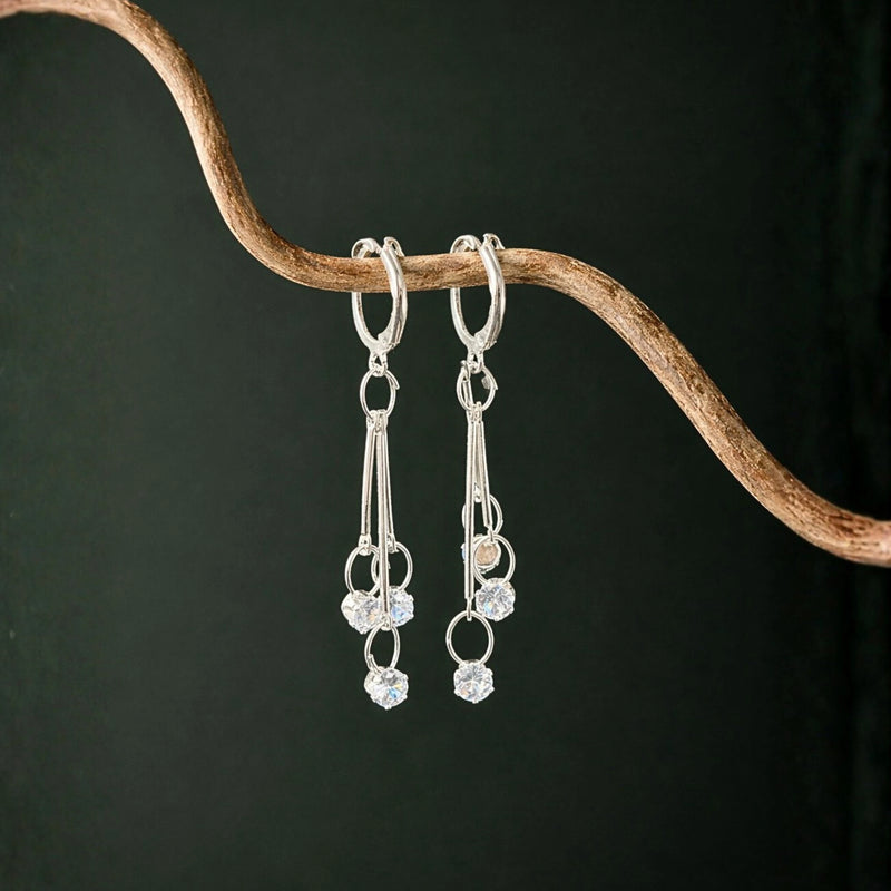 Frost Drop Hoops for women | Kishori anti-tarnish hoop earrings