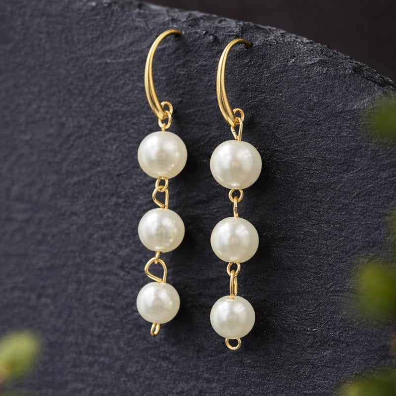 Pearl Dangle Earrings for women | Kishori anti-tarnish ring