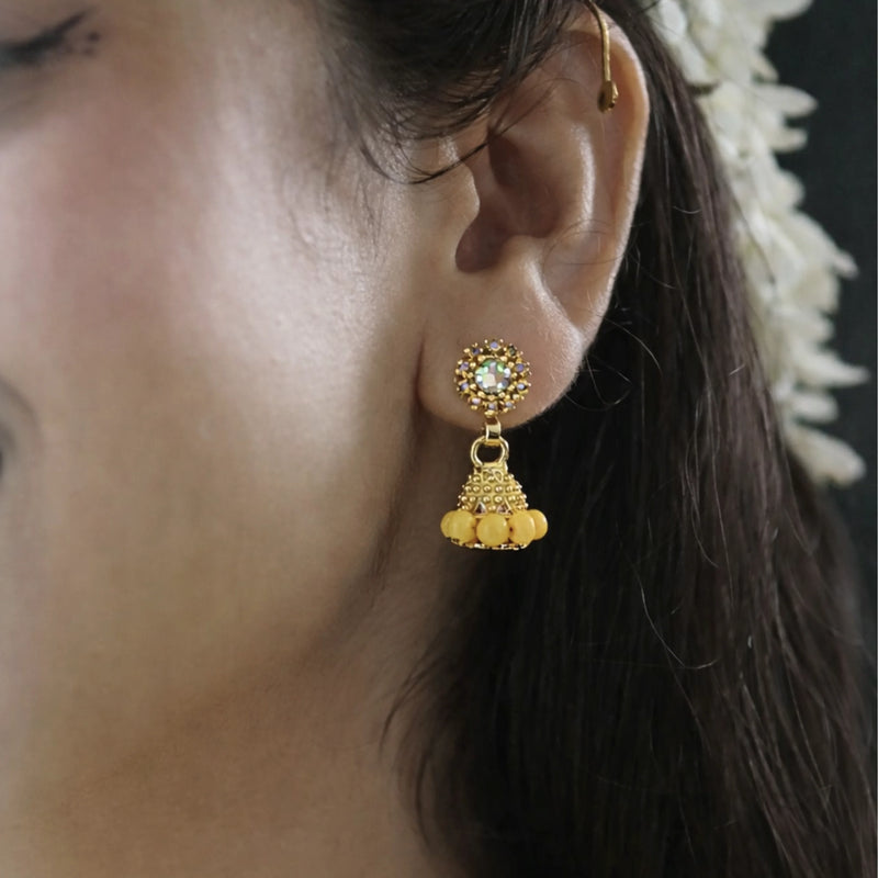 Aesthetic Jhumki Trio for women | Kishori anti-tarnish jhumka earrings