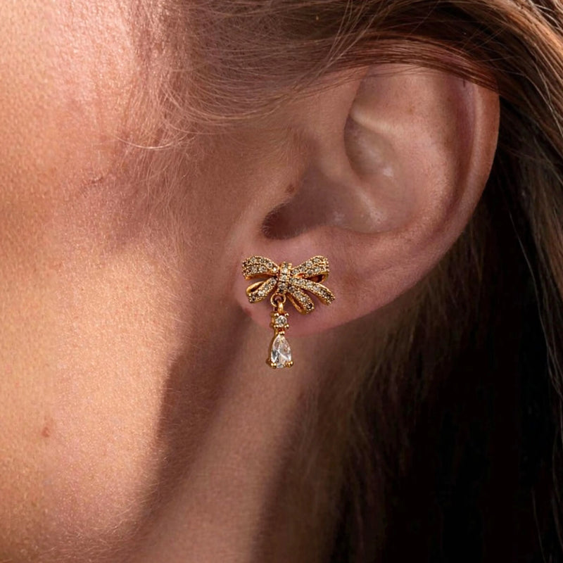 The Lumina Bow Earrings for women | Kishori anti-tarnish ring