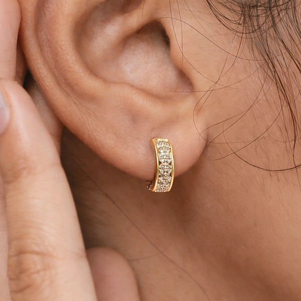 Petite Pave Hoops