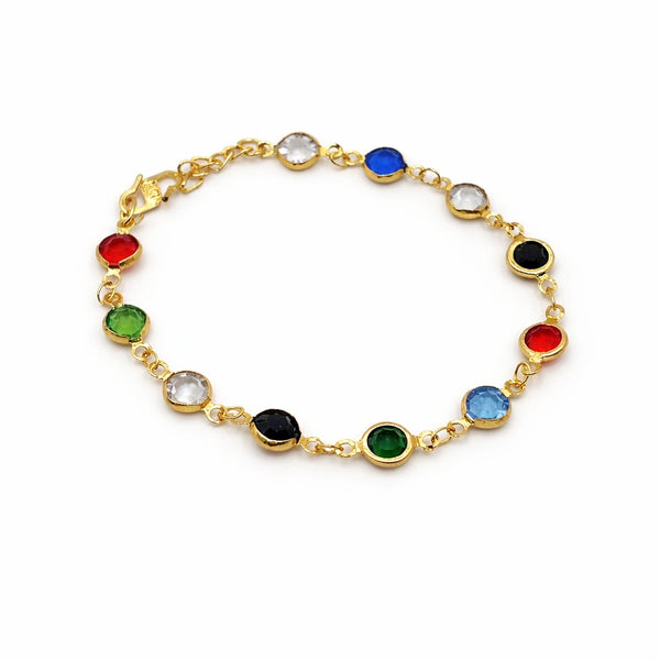 Rainbow Crystal Gold Bracelet
