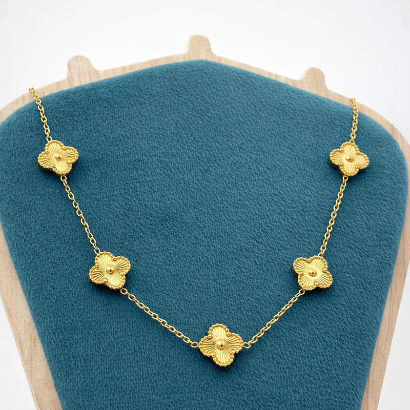 Golden Clover Pendant for women | Kishori anti-tarnish pendant/necklace