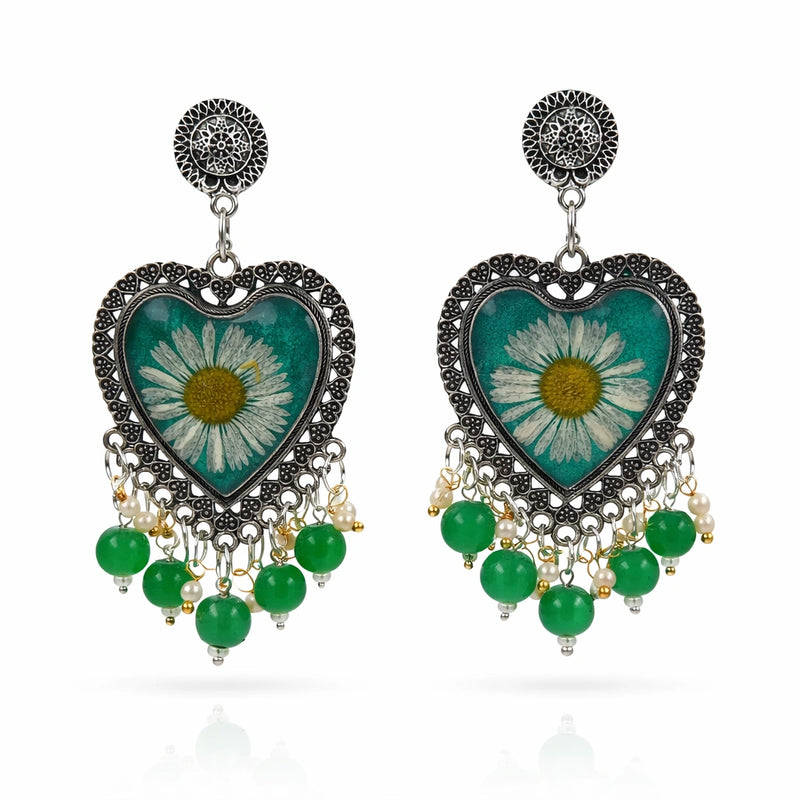 Daisy Bloom Resin Jhumka for women | Kishori anti-tarnish jhumka earrings