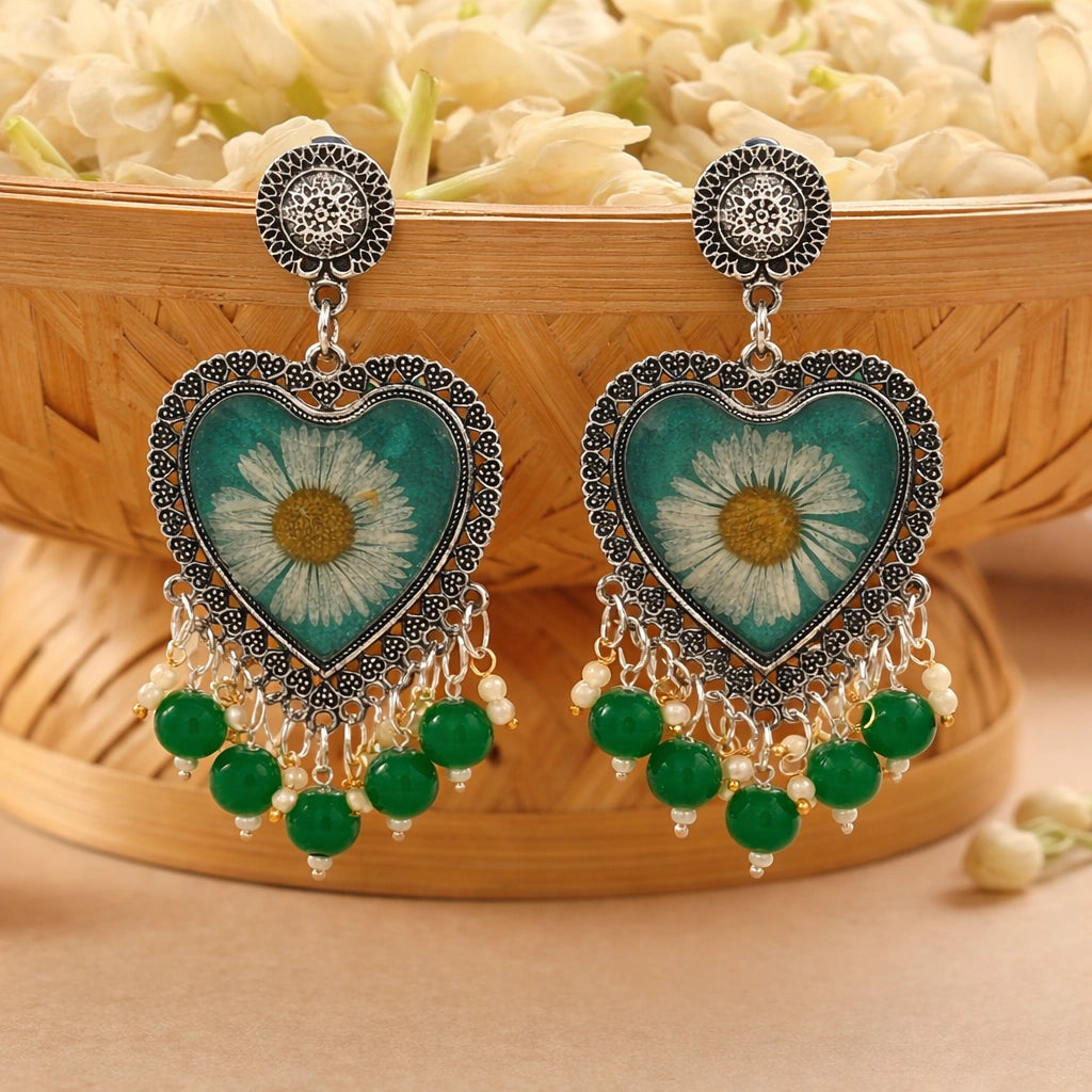 Daisy Bloom Resin Jhumka