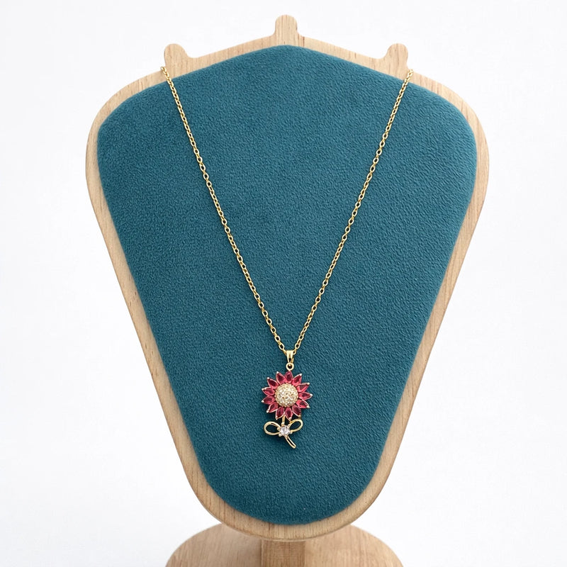 Ruby Bloom Necklace for women | Kishori anti-tarnish pendant/necklace