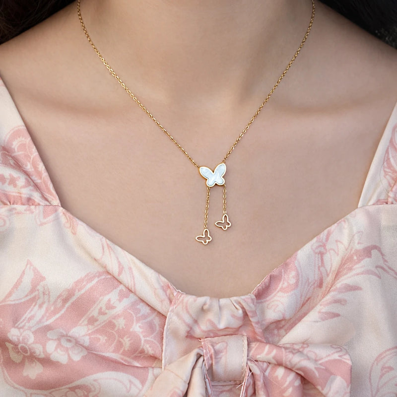 Butterfly Whisper Necklace for women | Kishori anti-tarnish pendant/necklace