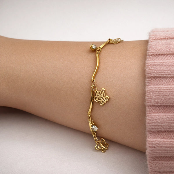 Golden Butterfly Charm Bracelet