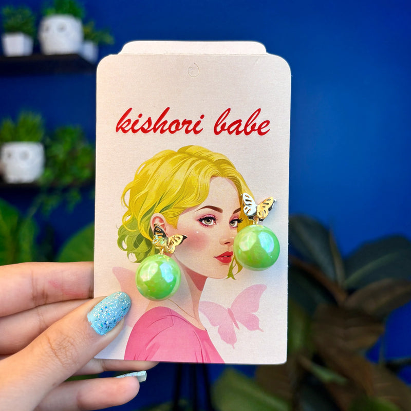 Mint Flutter Drops for women | Kishori anti-tarnish dangler earrings