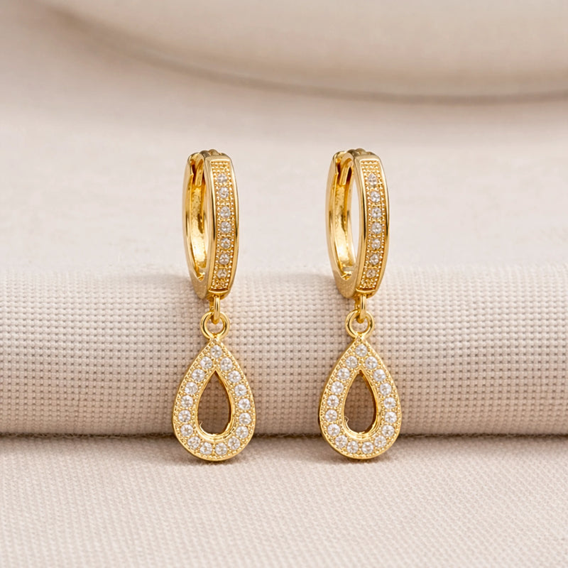 Golden Dew Drops for women | Kishori anti-tarnish dangler earrings